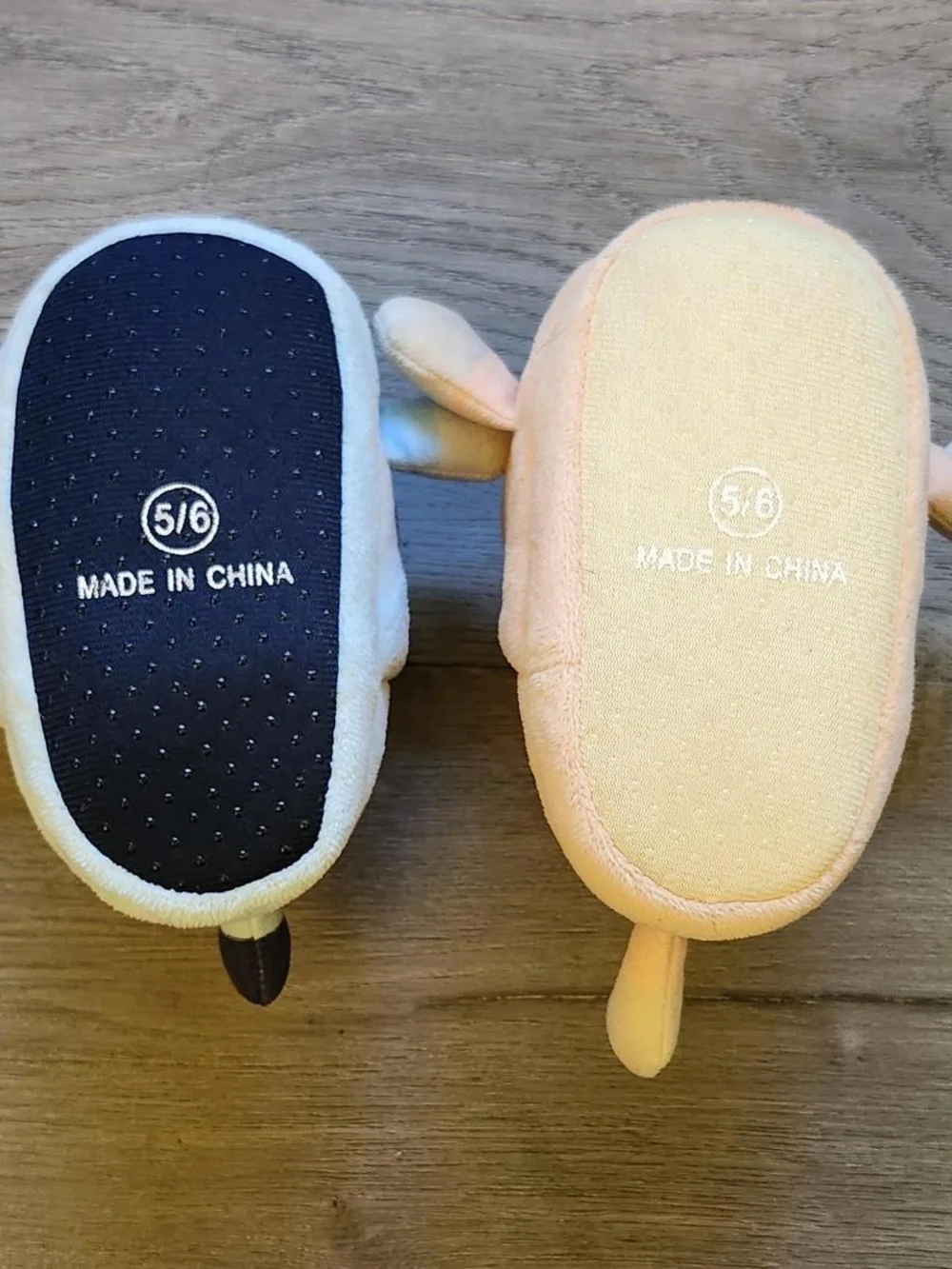 Cute Plush Animal Kids Slippers - Peach and Blue